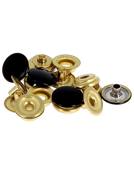 Scatola di 8 bottoni a pressione senza cuciture per tessuti pesanti 14 mm Bohin - Nero