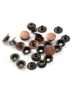 Scatola di 10 bottoni automatici senza cuciture per tessuti medi 14 mm Bohin - Rame 2