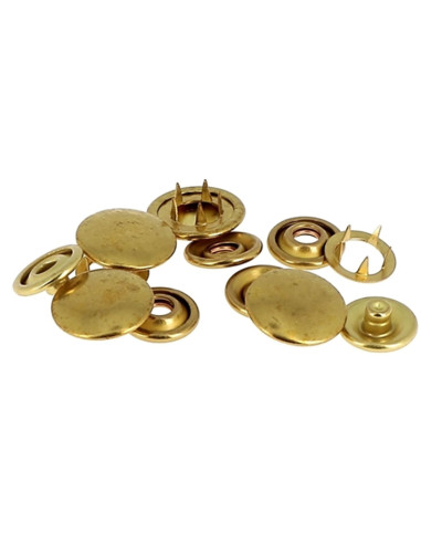 Scatola di 8 bottoni automatici senza cuciture jersey 12 mm Bohin - Dorato