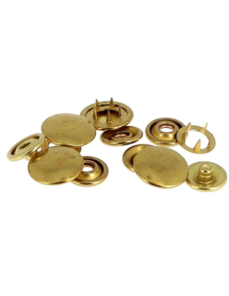 Scatola di 8 bottoni automatici senza cuciture jersey 12 mm Bohin - Dorato