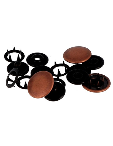 Scatola di 8 bottoni automatici senza cuciture jersey 12 mm Bohin - Rame