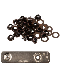 Scatola 25 occhielli 4 mm con rondelle e set di posa Bohin - Bronzo 2