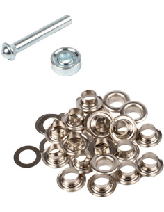 Scatola 20 occhielli 8 mm con rondelle e set di posa Bohin - Argento 2