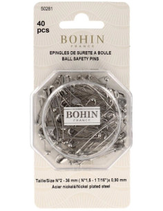 Scatola di 40 spille da balia a sfera 36 mm Bohin