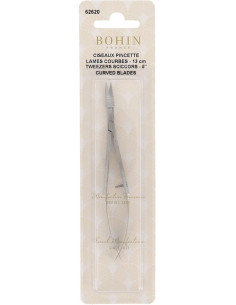 Forbici da ricamo pinzette lame curve 13 cm Bohin 2