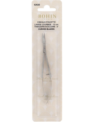 Forbici da ricamo pinzette lame curve 13 cm Bohin