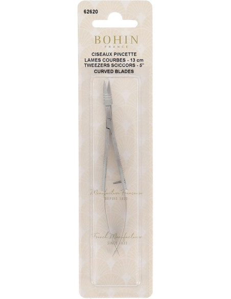 Forbici da ricamo pinzette lame curve 13 cm Bohin