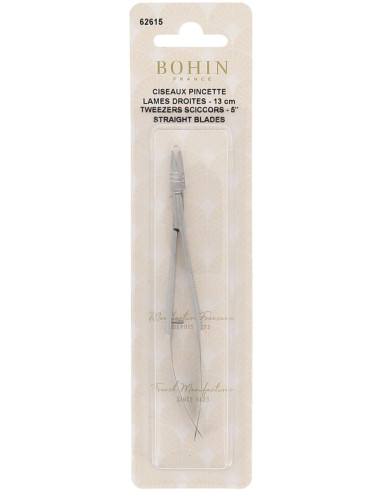 Forbici da ricamo pinzette lame dritte 13 cm Bohin