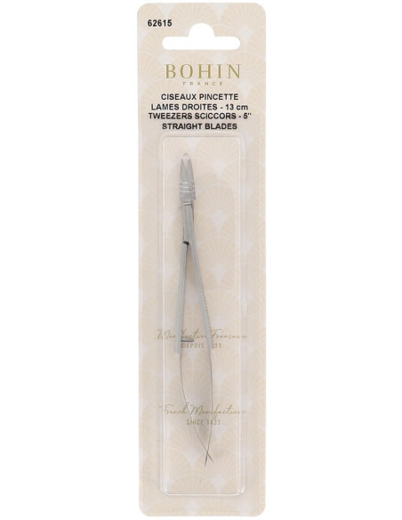 Forbici da ricamo pinzette lame dritte 13 cm Bohin