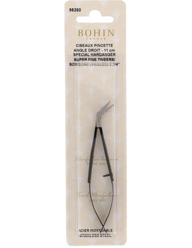 Forbici da ricamo pinzetta angolo retto ultra fine 11 cm Bohin