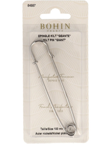 Spilla kilt gigante 100 mm - Argento Bohin
