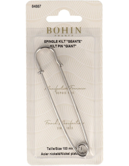 Spilla kilt gigante 100 mm - Argento Bohin