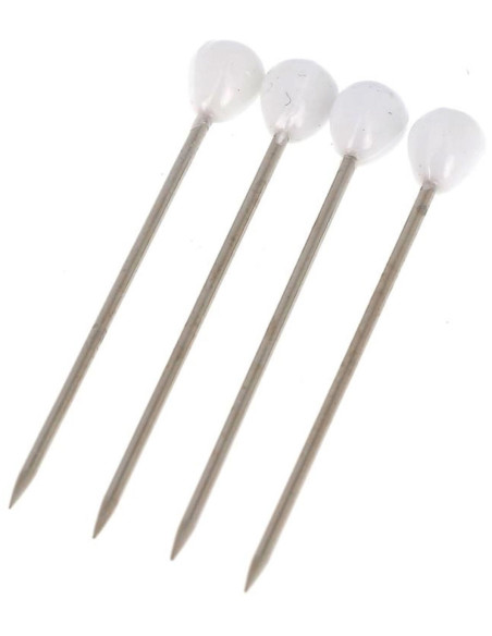 Scatola di 100 spilli da tappezziere forma rotonda bianca Bohin