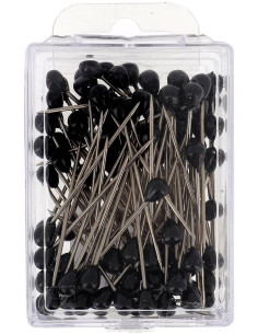 Scatola di 100 spilli da tappezziere forma rotonda nera Bohin
