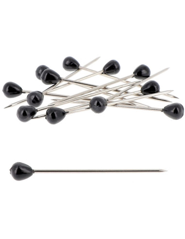 Scatola di 100 spilli da tappezziere forma rotonda nera Bohin