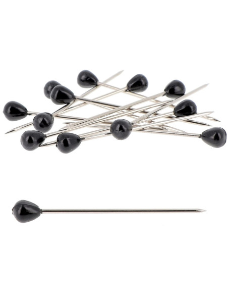 Scatola di 100 spilli da tappezziere forma rotonda nera Bohin
