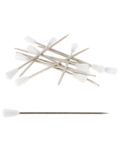 Scatola di 100 spilli da tappezziere a forma di pera bianca Bohin 2