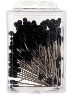 Scatola di 100 puntine da tappezziere a forma di pera nera Bohin