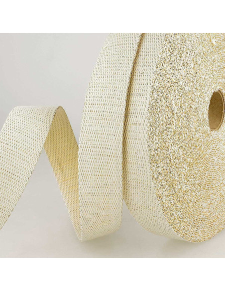 Tracolla in lurex - Ecru e oro