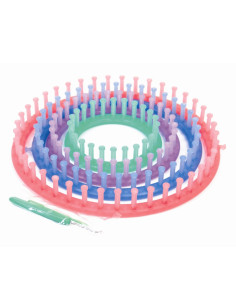 Set di 4 telai circolari per maglieria + uncinetto + ago Trimits 2