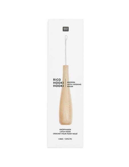 Uncinetto per tappeti a punto annodato 3 mm Hooki Hooki Rico