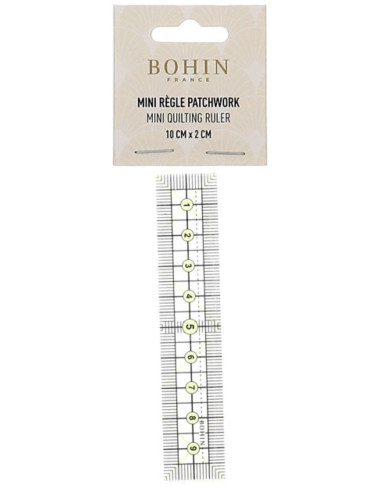 Mini righello per patchwork e cucito Bohin 2 x 10 cm