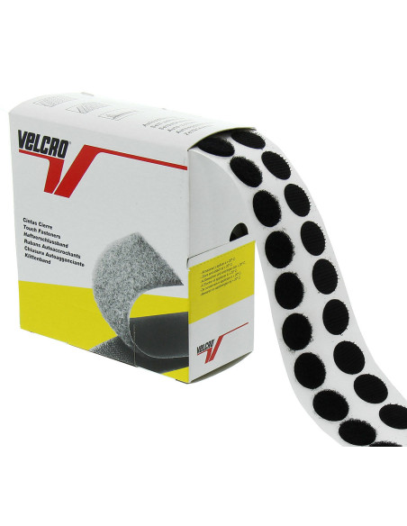 Scatola di 200 pastiglie adesive nere VELCRO® Brand
