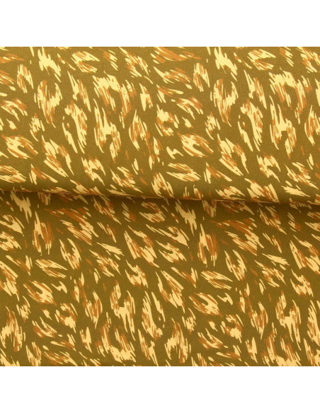 Tessuto viscosa fantasia - Monique verde e giallo