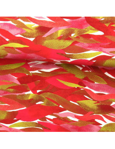 Tessuto viscosa fantasia - Kiyo rosso e rosa