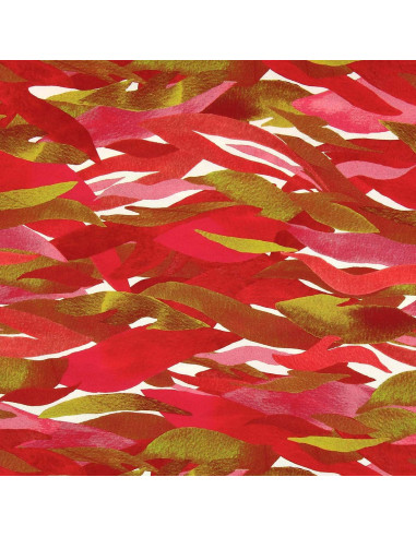 Tessuto viscosa fantasia - Kiyo rosso e rosa
