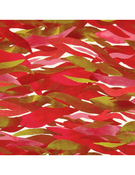 Tessuto viscosa fantasia - Kiyo rosso e rosa
