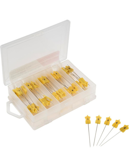Scatola di 100 spilli numerati di 43 mm di lunghezza