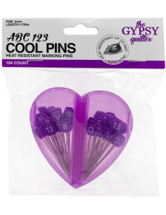 Scatola cuore con 104 spilli ABC 123 The Gypsy Quilter