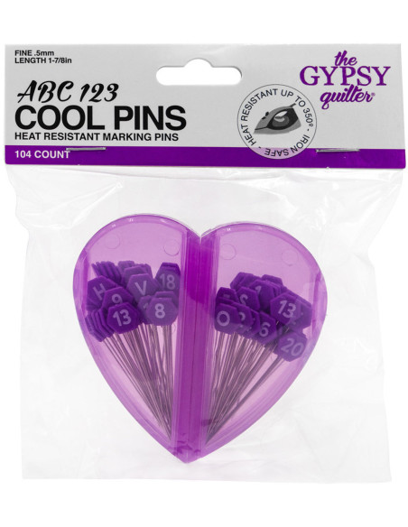 Scatola cuore con 104 spilli ABC 123 The Gypsy Quilter
