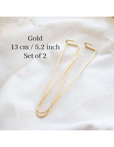 Set di 2 ferma maglie dorati per maglieria 13 cm