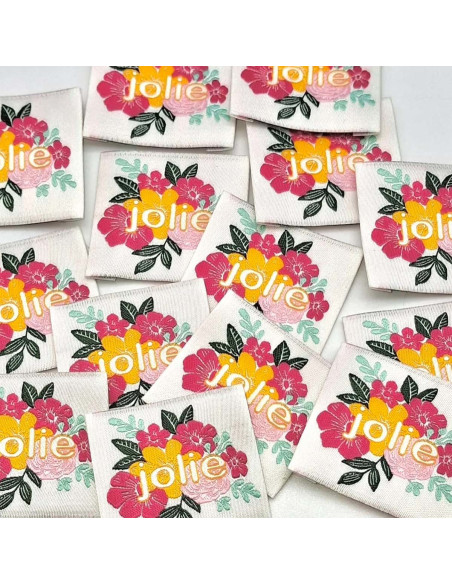 Set di 5 etichette tessute da cucire Jolie