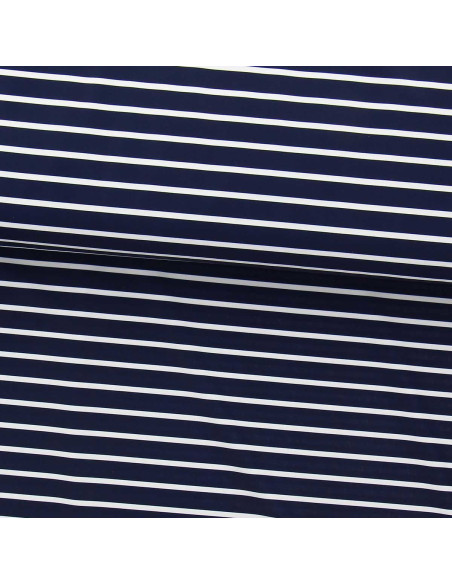 Tessuto lycra costume da bagno - Marinière blu e bianco