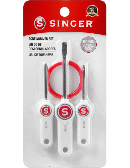 Set di tre cacciaviti per macchina da cucire Singer