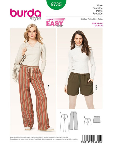 Modello di pantaloni - Burda 6735