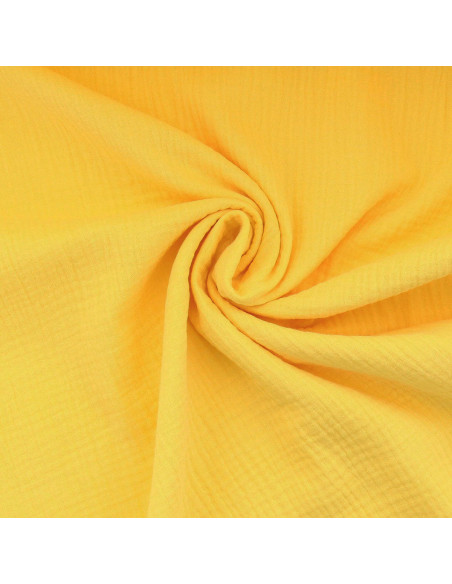 Tessuto doppia garza di cotone - Giallo
