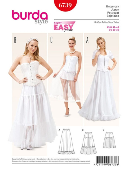 Modello di sottogonna - Burda 6739