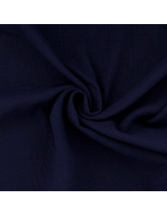 Tessuto doppia garza di cotone - Blu notte