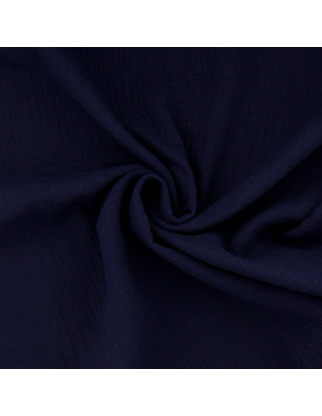 Tessuto doppia garza di cotone - Blu notte