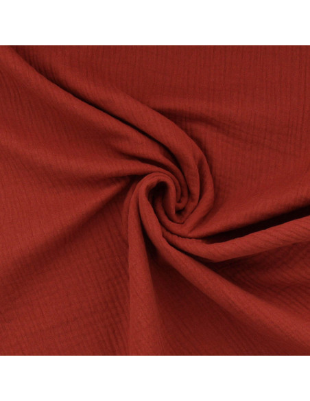 Tessuto doppia garza di cotone - Terracotta