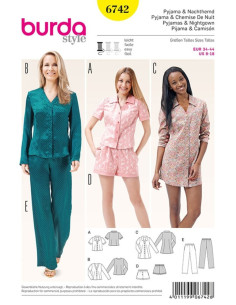 Modello di pigiama e camicia da notte - Burda 6742