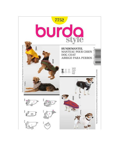 Cartamodello per cappotto per cane - Burda 7752