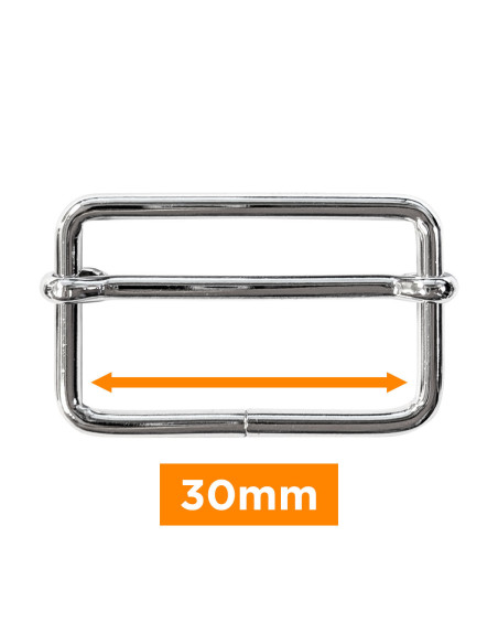 Fibbia scorrevole - Argento 30 mm