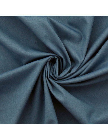 Tessuto popeline di cotone - Grigio blu
