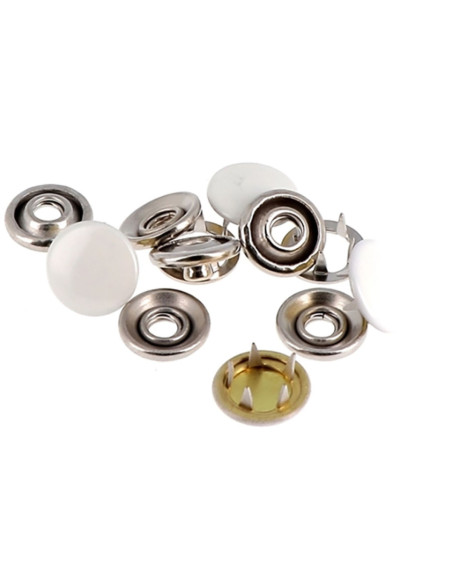 Scatola di 7 bottoni automatici senza cuciture jersey 12 mm Bohin - Bianco