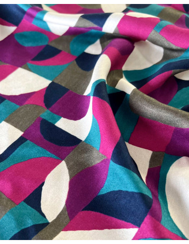 Tessuto satin viscosa Néo Pop - My Dress Made